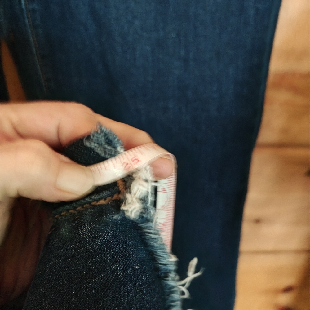 Hudson Noa Mid Rise Straight Raw Hem Crop In Giana Dark Jean Boho Sz 30(32) X25" - Picture 13 of 13